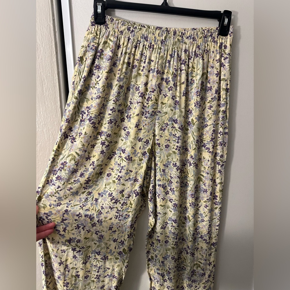 Carole Little Yellow and Purple Floral Pants